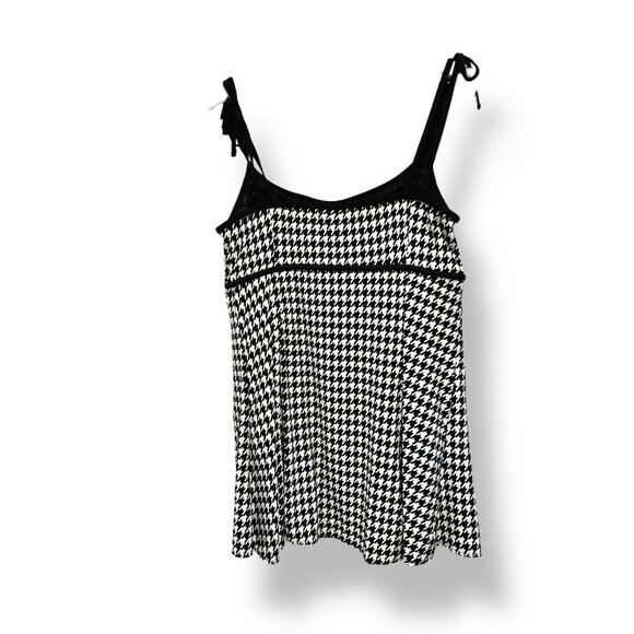 St. John’s Bay Women's One Piece Swimsuit Size 16 Gingham Skirt Ties Retro Mod - Picture 2 of 9
